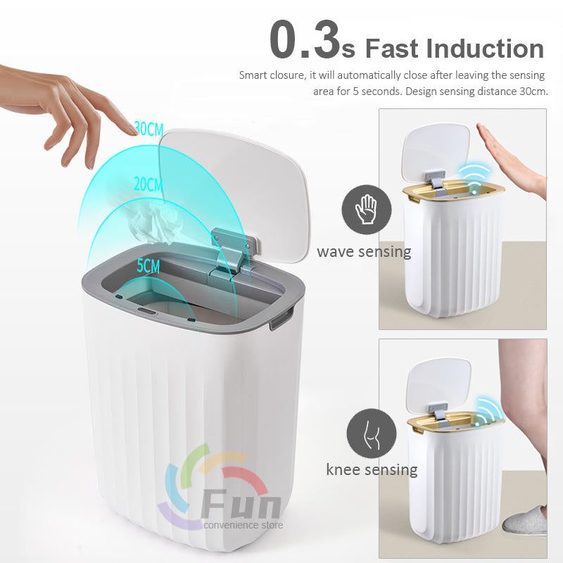 Smart Trash Can - Automatic Lid for Bedroom, Kitchen & Living Room