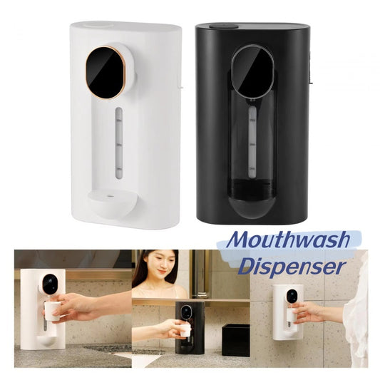 Wall-Mounted Automatic Mouthwash Dispenser - Adjustable & Easy Refill