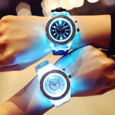 LED Luminous Geneva Quartz Watch - Women’s Silicone Bracelet