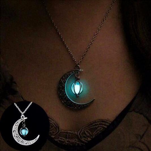 Fashion Moon Glowing Stone Necklace - Women’s Healing Pendant