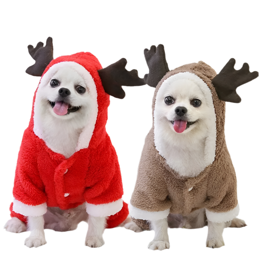 “Warm Christmas Elk Hoodie for Small Dogs – Cozy Pet Costume”