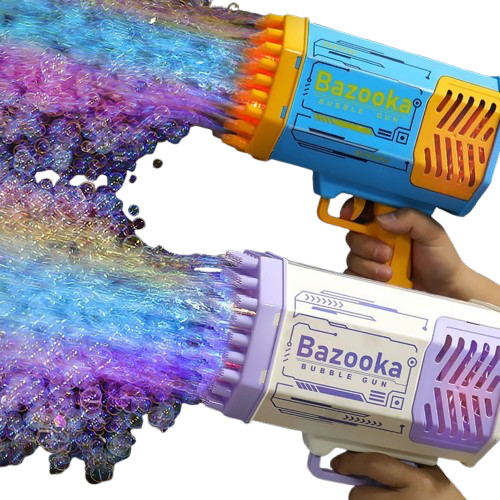 Bubble Gun Rocket - 69 Holes Automatic Soap Bubbles Blower for Kids