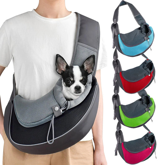 “Pet Cat Dog Carrier Backpack – Travel Tote Mesh Sling Carry Pack & Crossbody Shoulder Bag for Pets”